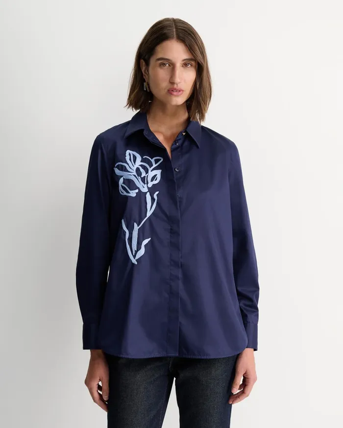 Women Sportscraft Shirts Iris Embroidered Shirt Navy Multi