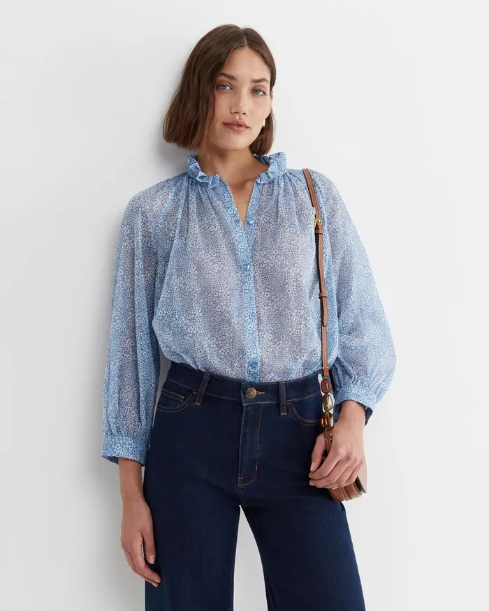 Women Sportscraft Shirts Jacqueline Long Sleeve Liberty Blouse Blue Multi