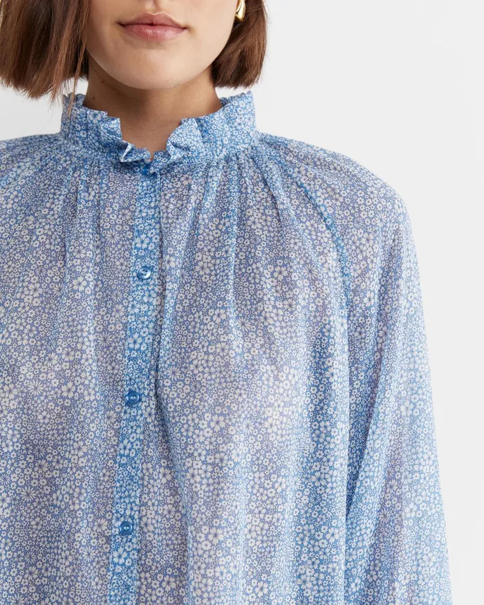Women Sportscraft Shirts Jacqueline Long Sleeve Liberty Blouse Blue Multi