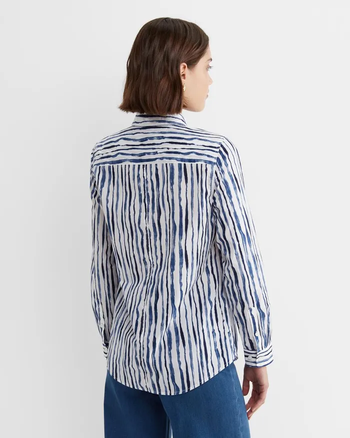 Women Sportscraft Shirts Tina Stripe Lily Voile Shirt Navywhite
