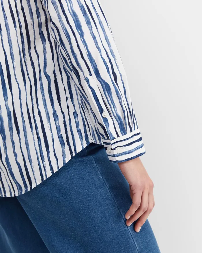 Women Sportscraft Shirts Tina Stripe Lily Voile Shirt Navywhite