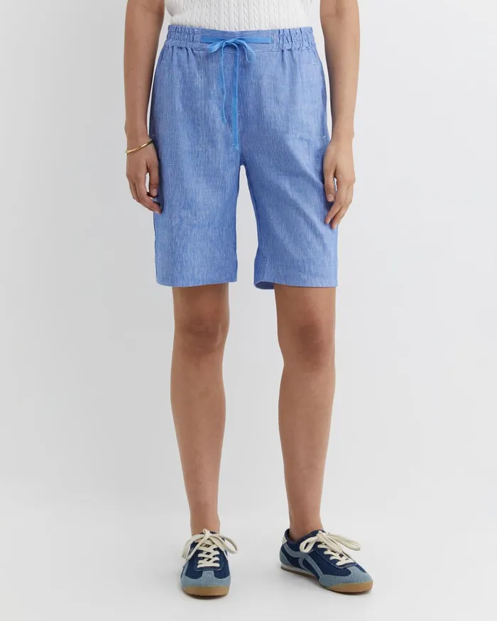Women Sportscraft Shorts Rosa Linen Short Cerulean