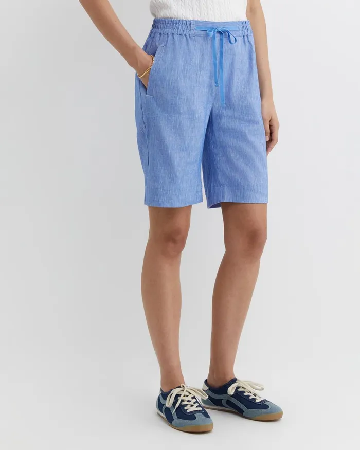 Women Sportscraft Shorts Rosa Linen Short Cerulean