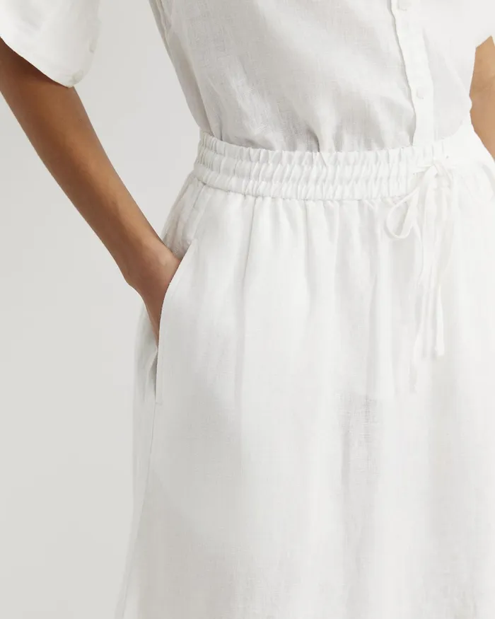 Women Sportscraft Skirts Lulu Linen Midi Skirt White