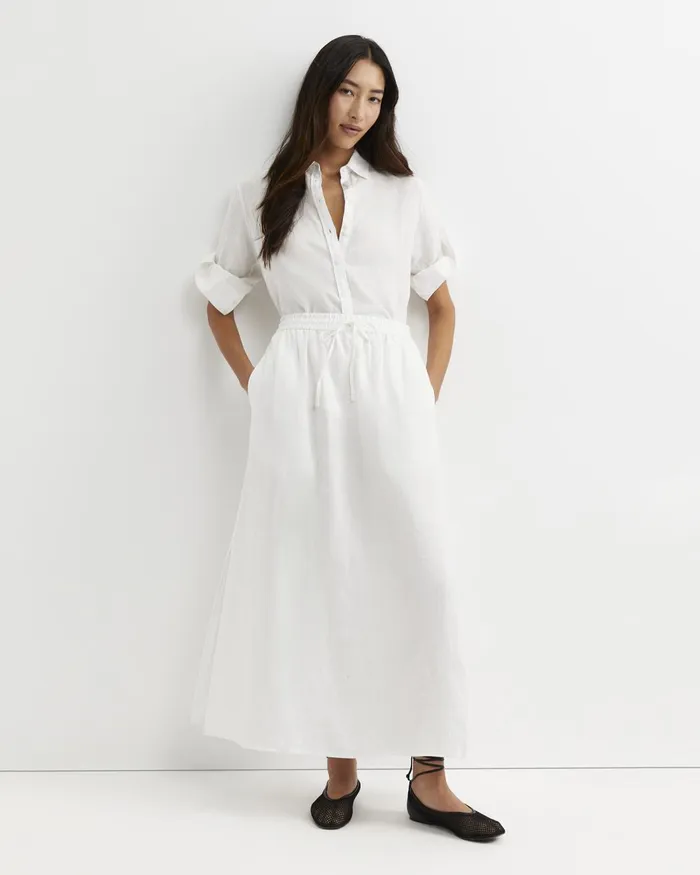 Women Sportscraft Skirts Lulu Linen Midi Skirt White