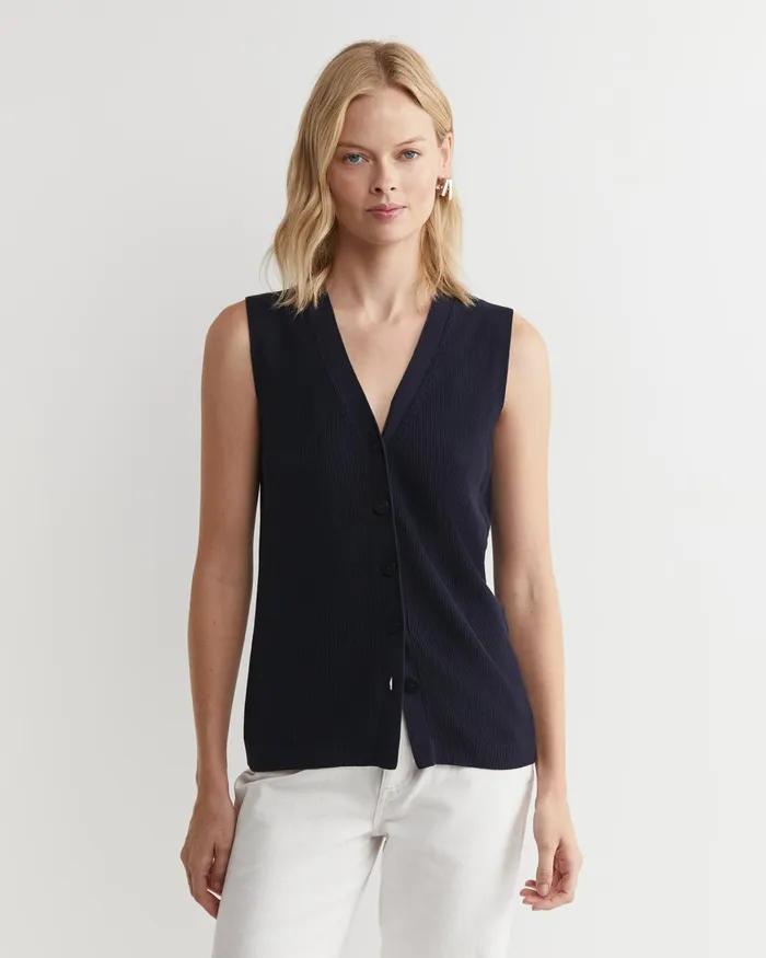 Women Sportscraft Tops and Tees Becky Cotton Vest Navy