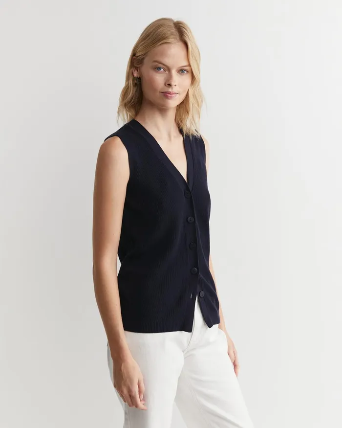 Women Sportscraft Tops and Tees Becky Cotton Vest Navy