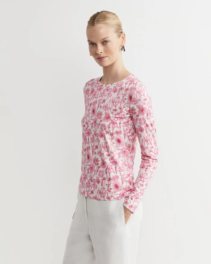 Women Sportscraft Tops and Tees Muse Liberty Long Sleeve Magic Tee Whitepink