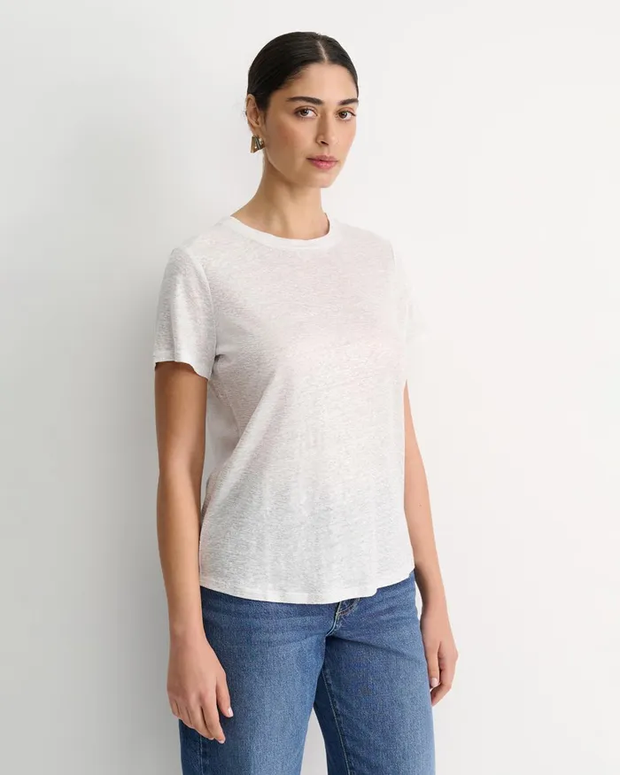 Women Sportscraft Tops and Tees Tonia Foil Linen Tee Silver