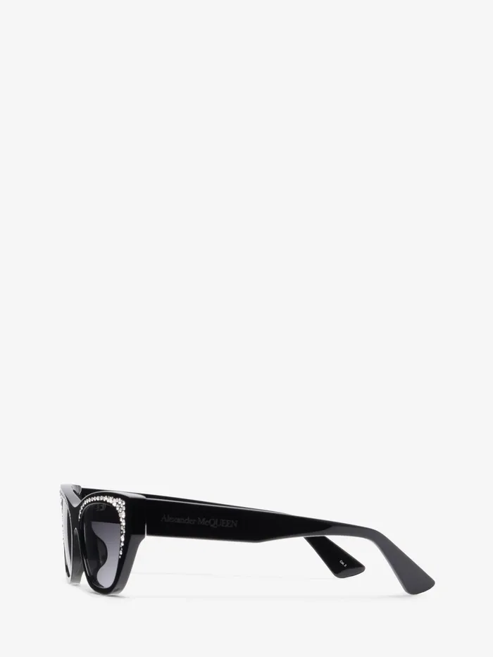 Women Sunglasses Alexander McQueen Pav Jewelled Sunglasses Blackgrey