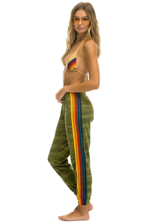 Women Sweatpants Aviator Nation 5 Stripe Sweatpants 8211 Camo