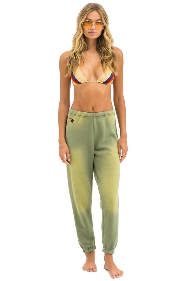 Women Sweatpants Aviator Nation 5 Stripe Sweatpants 8211 Faded Army