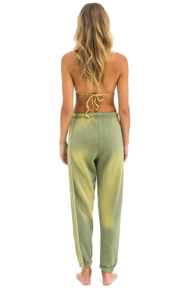Women Sweatpants Aviator Nation 5 Stripe Sweatpants 8211 Faded Army