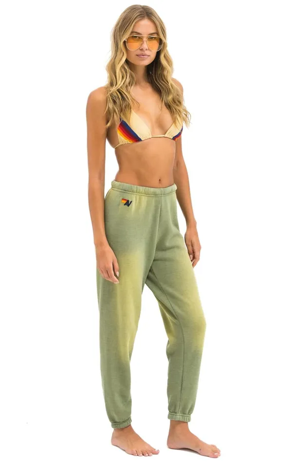 Women Sweatpants Aviator Nation 5 Stripe Sweatpants 8211 Faded Army