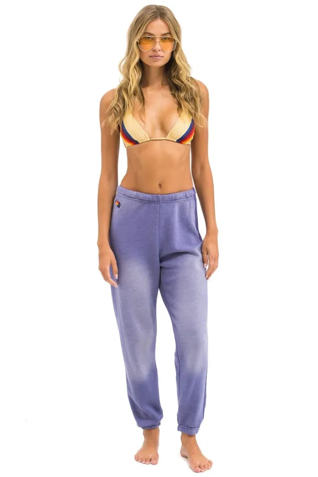 Women Sweatpants Aviator Nation 5 Stripe Sweatpants 8211 Faded Grape