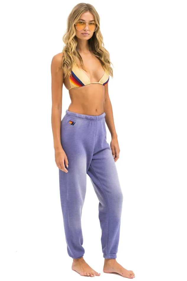 Women Sweatpants Aviator Nation 5 Stripe Sweatpants 8211 Faded Grape