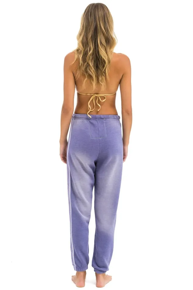 Women Sweatpants Aviator Nation 5 Stripe Sweatpants 8211 Faded Grape