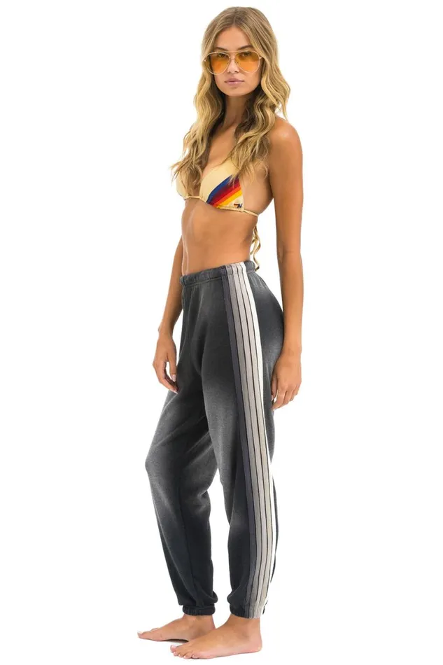 Women Sweatpants Aviator Nation 5 Stripe Sweatpants 8211 Faded Smoke