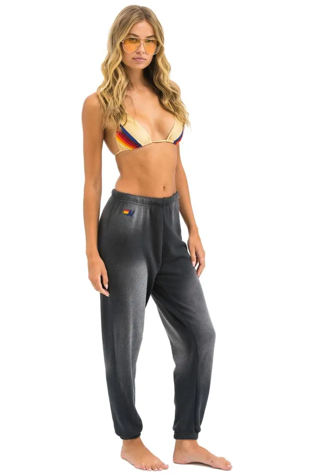 Women Sweatpants Aviator Nation 5 Stripe Sweatpants 8211 Faded Smoke