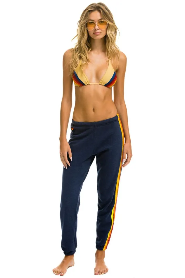 Women Sweatpants Aviator Nation 5 Stripe Sweatpants 8211 Navy