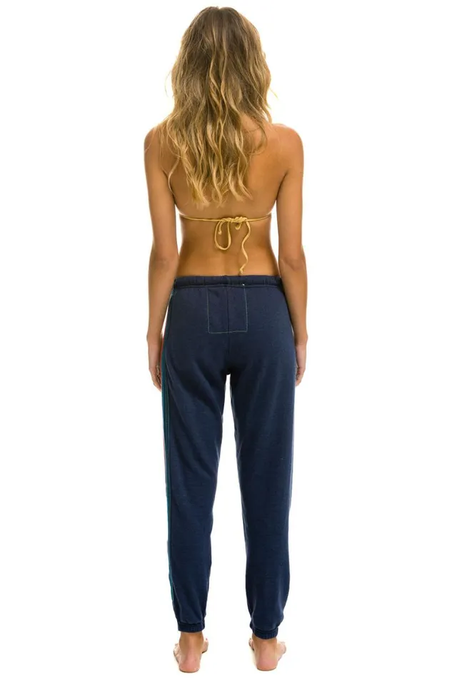 Women Sweatpants Aviator Nation 5 Stripe Sweatpants 8211 Navy