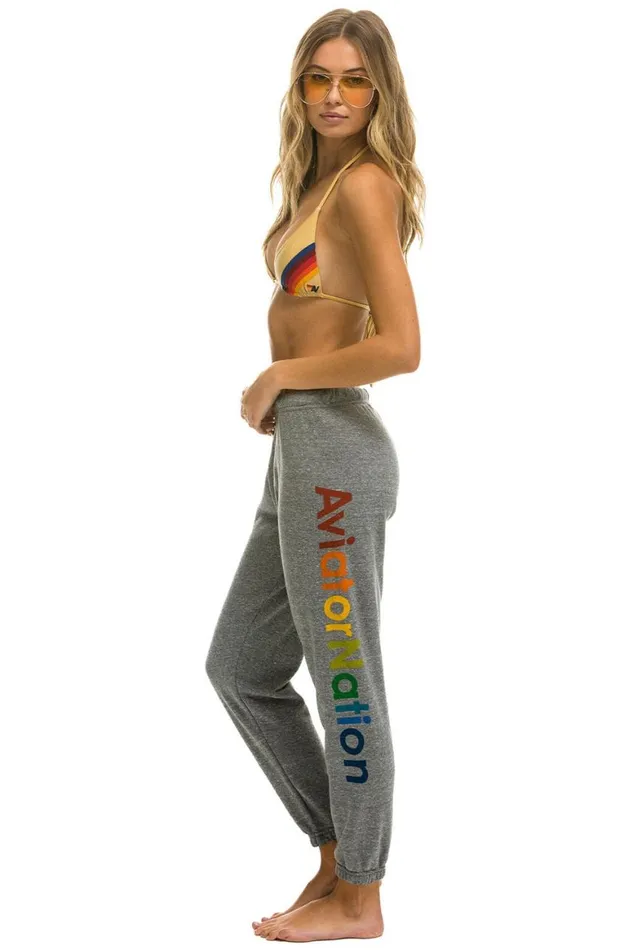 Women Sweatpants Aviator Nation Austin Sweatpants 8211 Heather Grey
