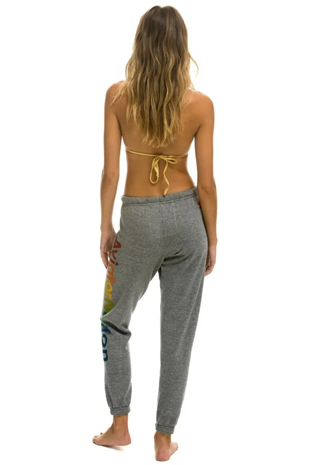 Women Sweatpants Aviator Nation Austin Sweatpants 8211 Heather Grey