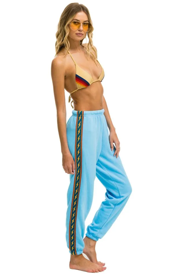 Women Sweatpants Aviator Nation Bolt Stripe Sweatpants 8211 Sky