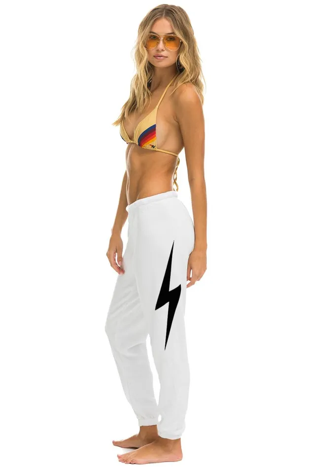 Women Sweatpants Aviator Nation Bolt Sweatpants 8211 White