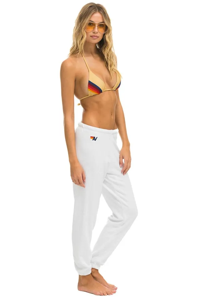 Women Sweatpants Aviator Nation Bolt Sweatpants 8211 White