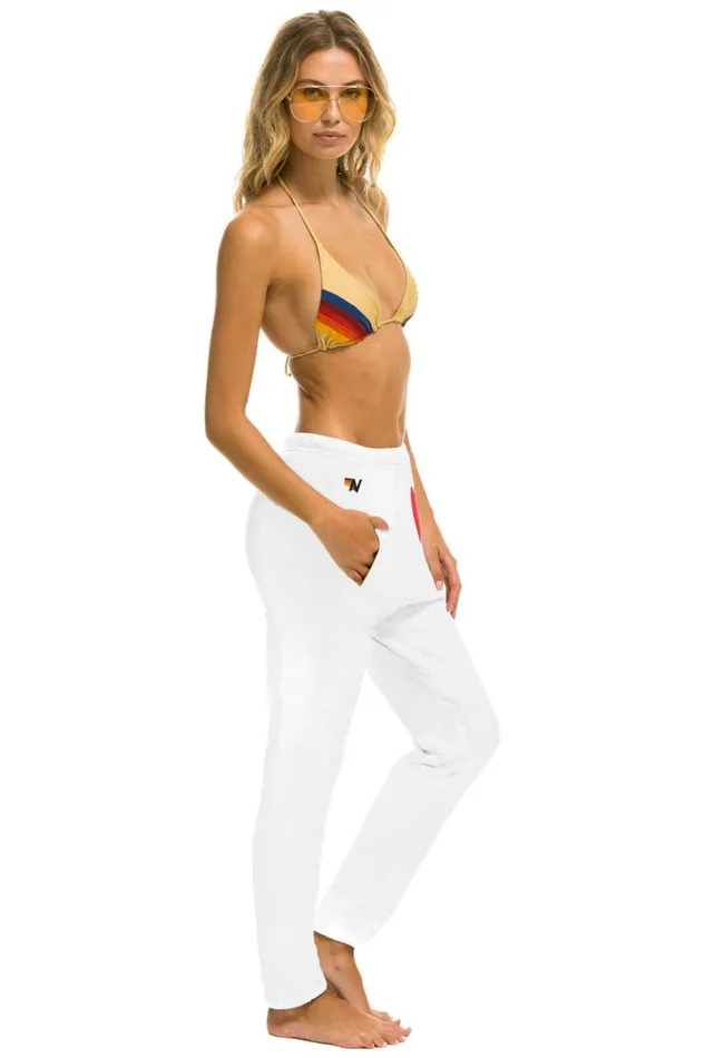 Women Sweatpants Aviator Nation Heart Stitch Jogger Sweatpants 8211 White