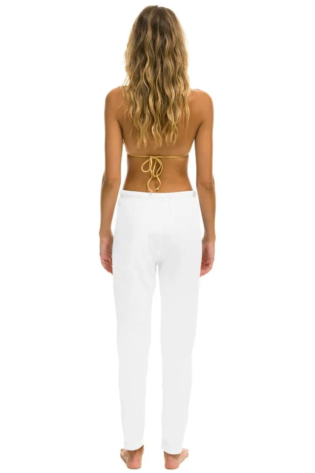 Women Sweatpants Aviator Nation Heart Stitch Jogger Sweatpants 8211 White
