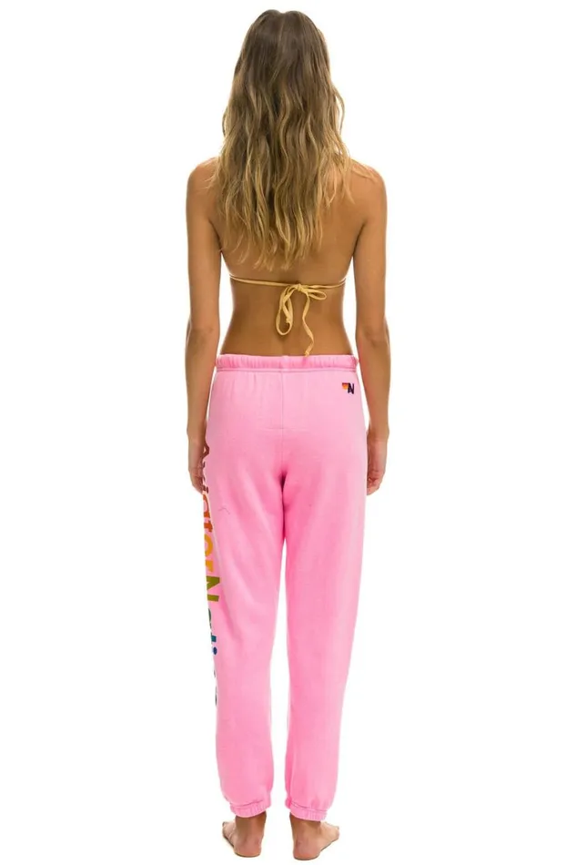 Women Sweatpants Aviator Nation La Jolla Sweatpants 8211 Neon Pink