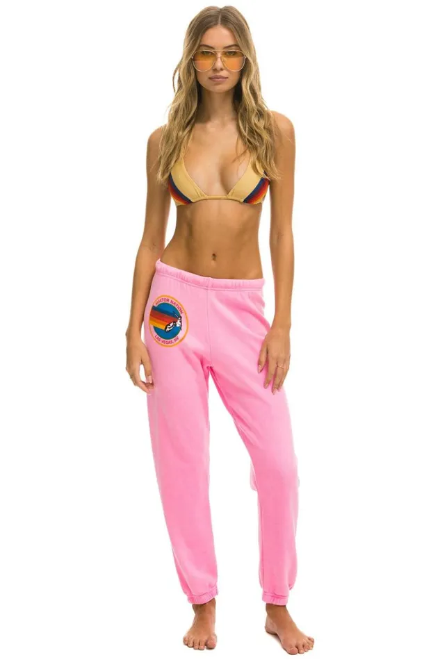 Women Sweatpants Aviator Nation Las Vegas Sweatpant 8211 Neon Pink