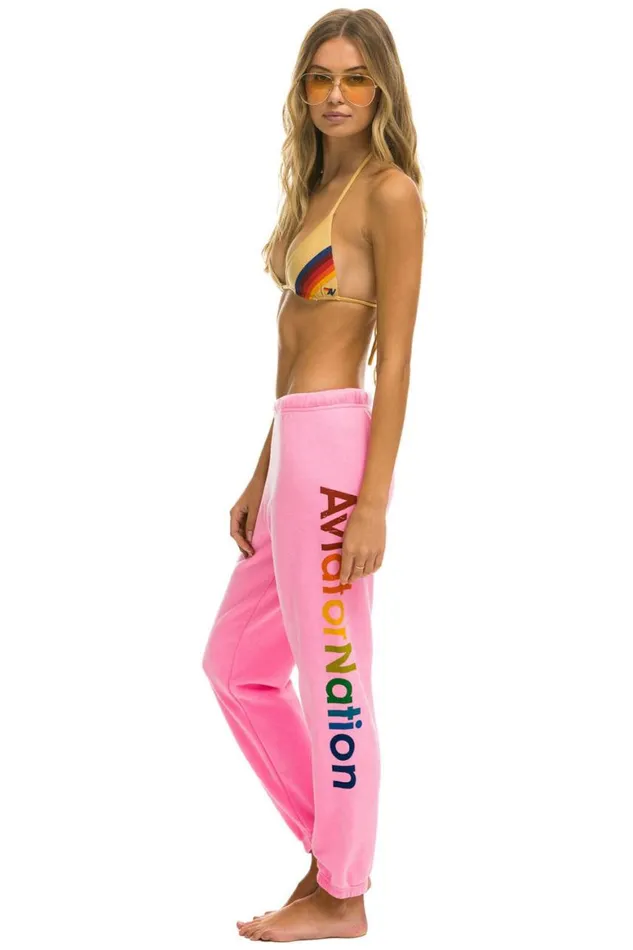 Women Sweatpants Aviator Nation Las Vegas Sweatpant 8211 Neon Pink