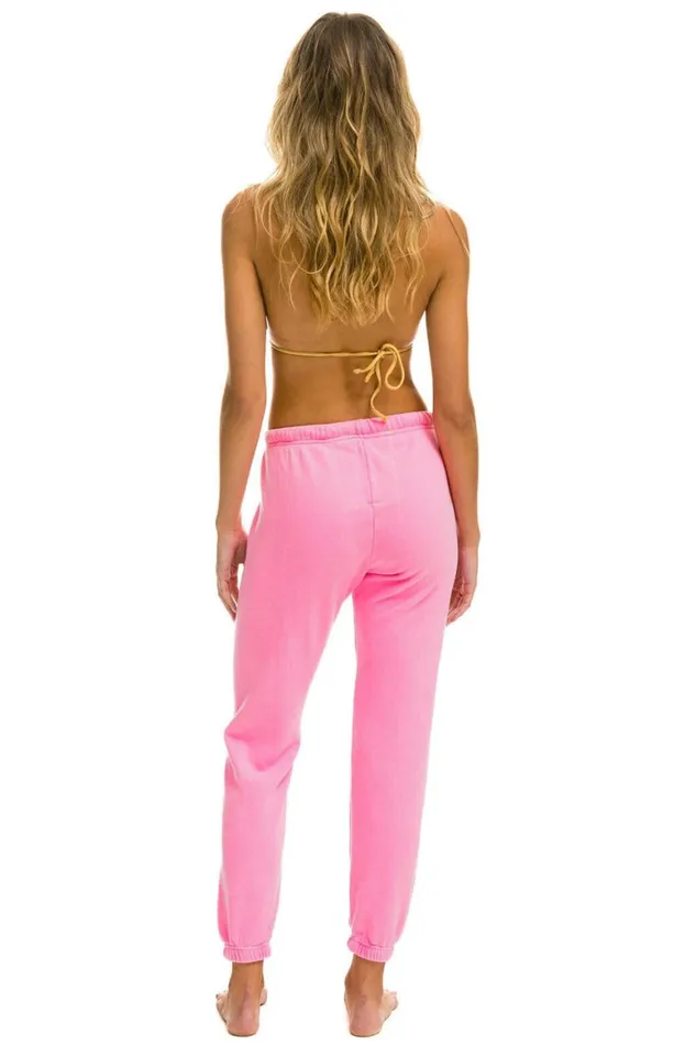 Women Sweatpants Aviator Nation Logo Sweatpants 8211 Neon Pink