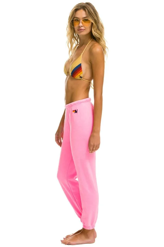 Women Sweatpants Aviator Nation Logo Sweatpants 8211 Neon Pink