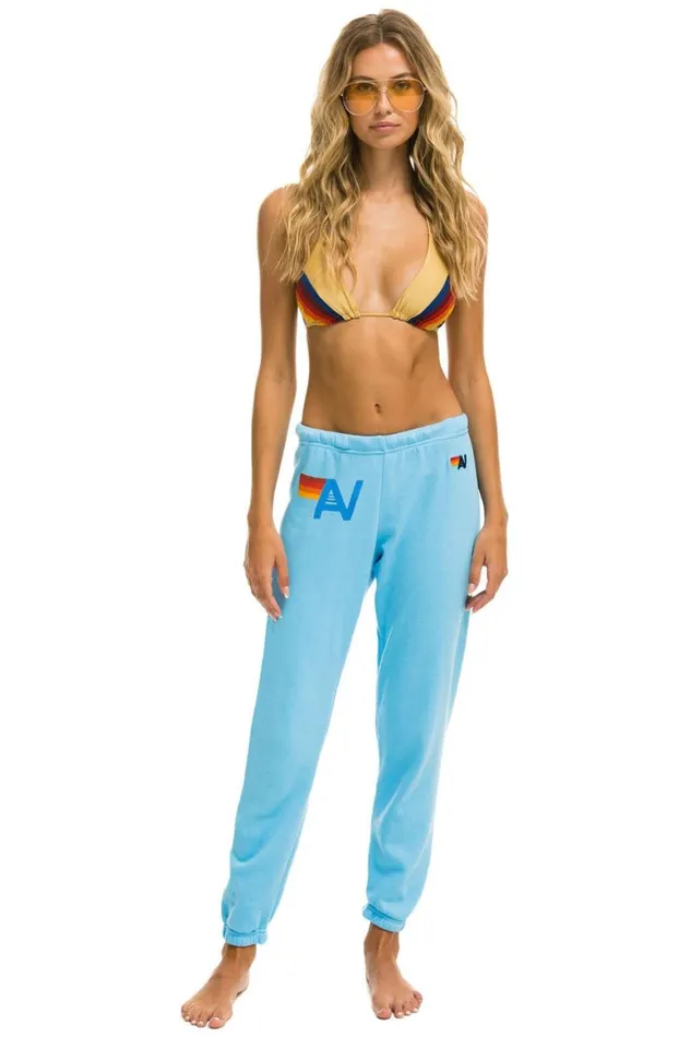 Women Sweatpants Aviator Nation Logo Sweatpants 8211 Sky