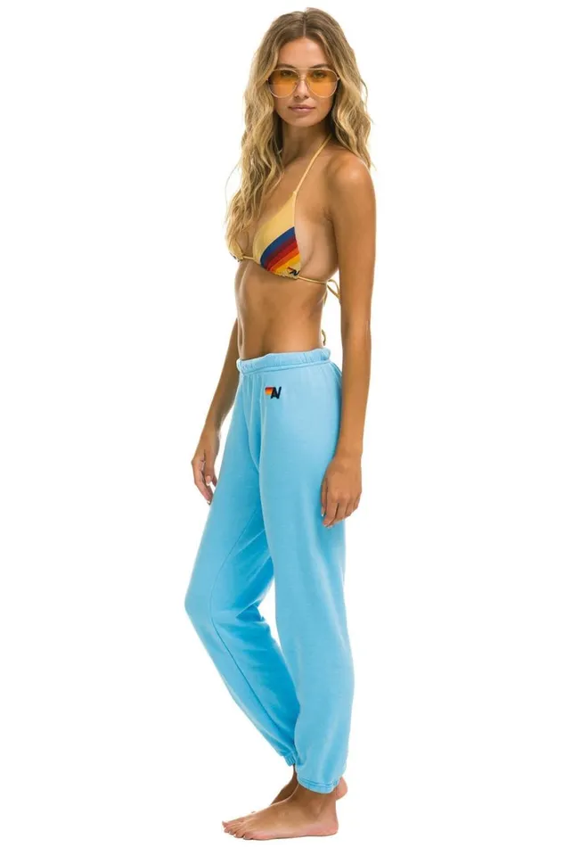 Women Sweatpants Aviator Nation Logo Sweatpants 8211 Sky
