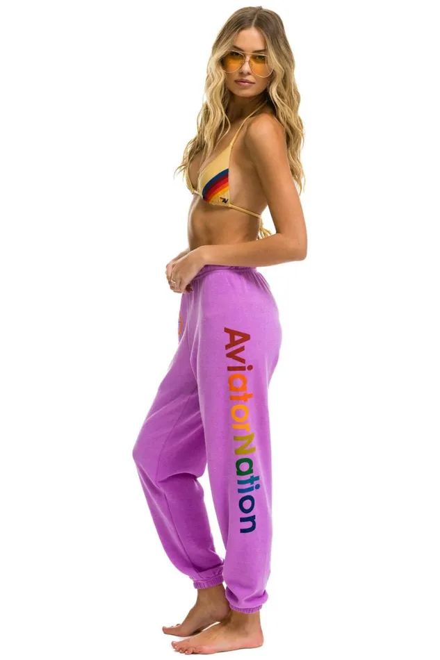 Women Sweatpants Aviator Nation Mill Valley Sweatpants 8211 Neon Purple