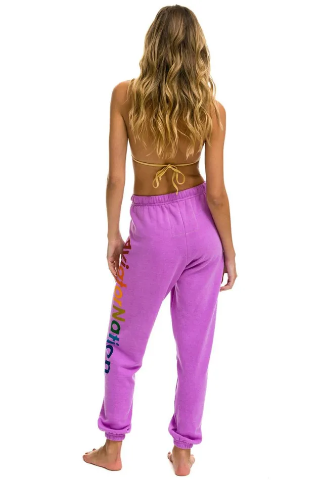 Women Sweatpants Aviator Nation Mill Valley Sweatpants 8211 Neon Purple