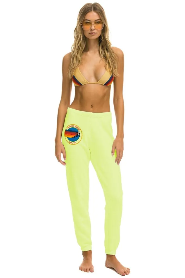 Women Sweatpants Aviator Nation Vail Sweatpants 8211 Neon Yellow