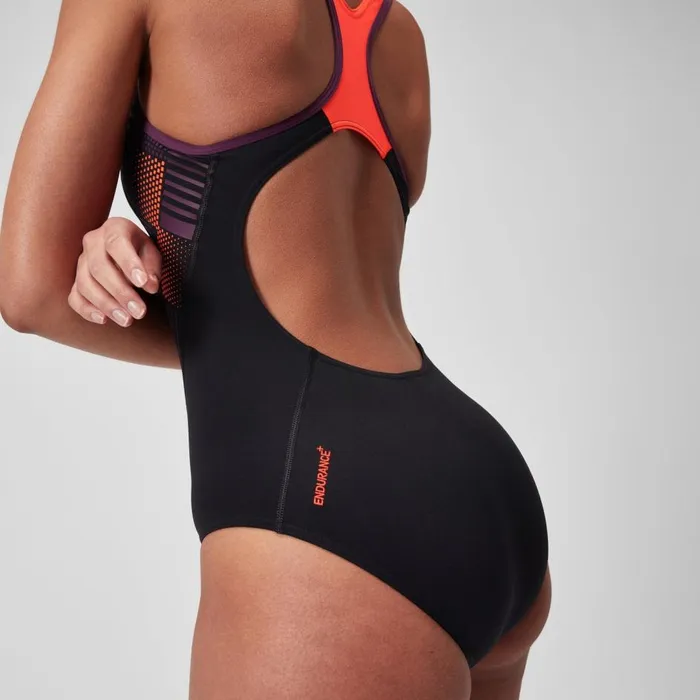 Women Swimming Costumes Speedo Women039s Placement Laneback Swimsuit BlackRed Women Swimming Costumes Speedo Women039s Placement Laneback Swimsuit BlackRed