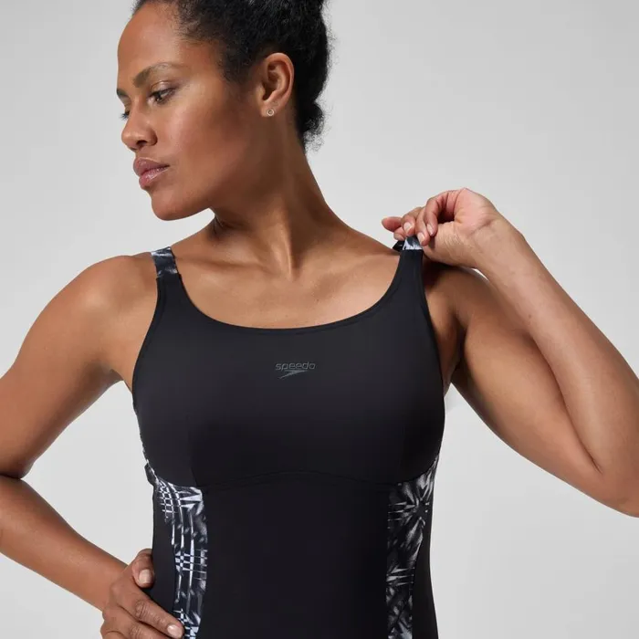 Women Swimming Costumes Speedo Women039s Shaping Printed Splice Swimsuit BlackGrey Women Swimming Costumes Speedo Women039s Shaping Printed Splice Swimsuit BlackGrey