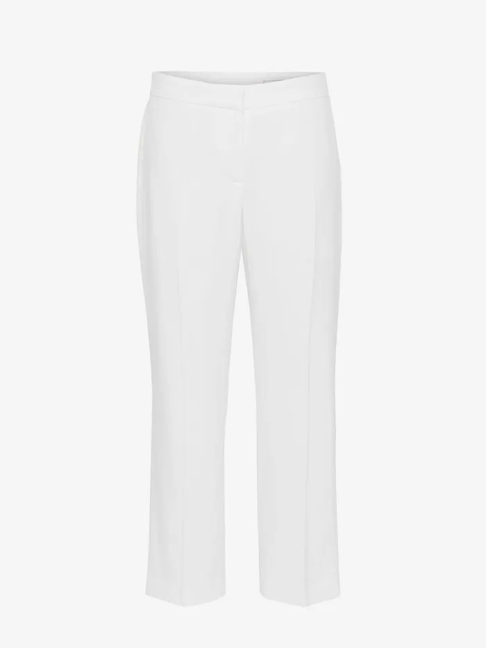 Women Tailoring Alexander McQueen Leaf Crepe Cigarette Trouser Light Ivory