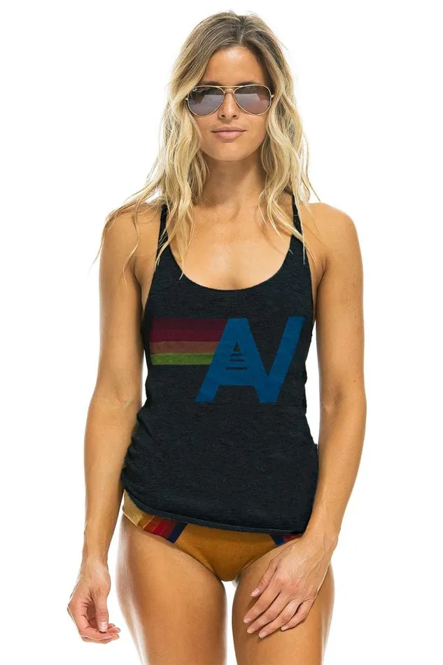 Women Tanks Aviator Nation Logo Tank 8211 Charcoal