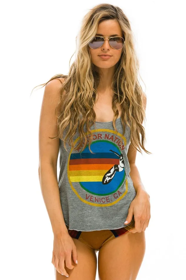 Women Tanks Aviator Nation Tank 8211 Heather Grey