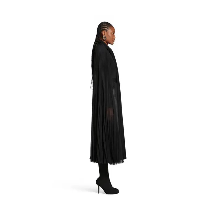 Women Tops and Shirts Balenciaga Scarf Pleated Blouse In Black