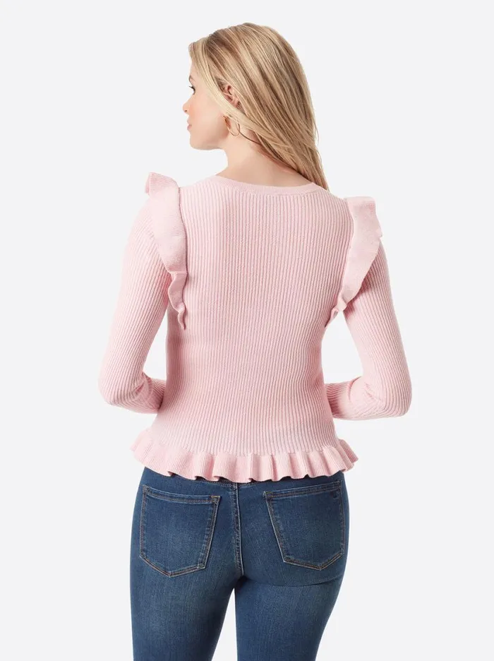 Women Tops and Tees Jessica Simpson Skye Sweater In Bridal Rose