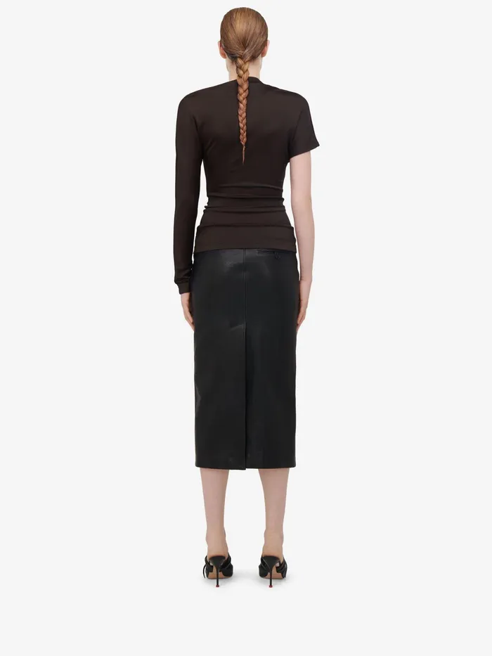 Women Tops And Shirts Alexander McQueen Asymmetric Top Ebony